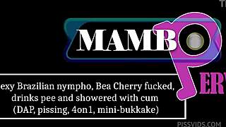 sexy brazilian nympho bea cherry fucked hard then cum showered