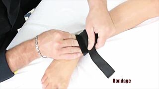 bound slave deepthroats then fucked hard in tight bondage
