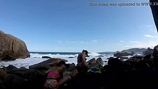 watch this huge orgy on galheta beach with ines ventura and joy cardozo?