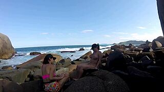 watch this huge orgy on galheta beach with ines ventura and joy cardozo?