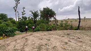 bbw girlfriend screams as fat ass fucked in forest