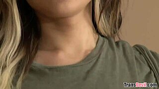 Luna Rose's Shemale Cock Bursts Through Pantyhose