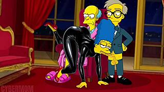 Marge Simpson Latex Catsuit Fucks Boss Cuckold Ass Slap Cartoon