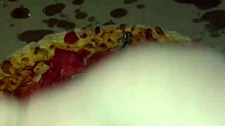 pizza tease turns into juicy arab pussy squirt and bbc craving