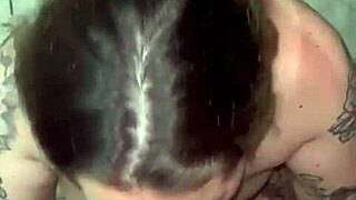 Blonde Tattoo Girlfriend Deepthroats Cum into Nose