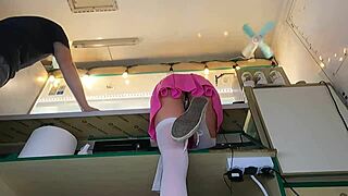 i couldnt hold back kissing her bare ass bent over the work counter