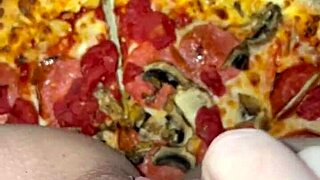 pizza tease turns into juicy arab pussy squirt and bbc craving