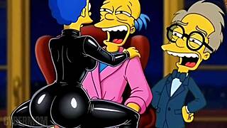 Marge Simpson Latex Catsuit Fucks Boss Cuckold Ass Slap Cartoon