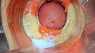 feel my juicy pussy lips cum on your cock with cam inside asmr