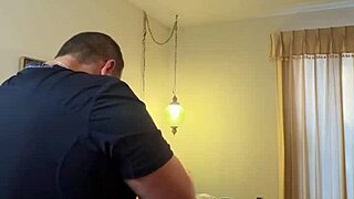Ebony wife calls husband while getting bent over doggystyle in bedroom