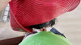 naked milf stands at window as stud fucks her ass hard