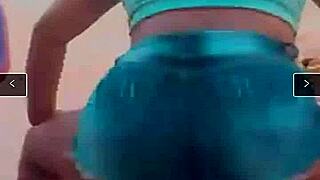 hot slut dances funk with shorts wedged in ass