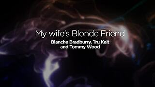 Wow! Hottest pornstar threesome with massive boobs Blanche Bradburry!