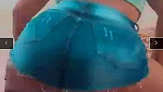 hot slut dances funk with shorts wedged in ass