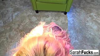 blonde milf sarah tattoos skinny big tits sucking cock hardcore pussy pounding cumshot 💦👅