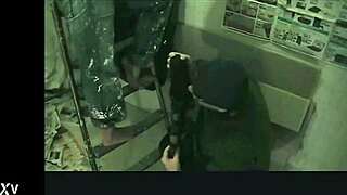 painter sniffs dirty socks and feet after long work fetish session