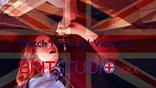 british college girl in uniform kneels at milking table slurping huge anonymous cock close up