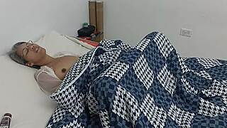 Oh fuck, catching skinny Latina fingering wet pussy in bed and sliding into her screaming sheets!