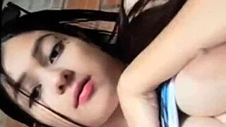 Boldly exposing massive natural tits and dripping pussy in steamy compilation