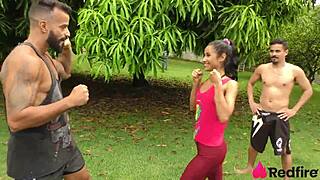 i train niara pessanha's tight ass outdoors with dp fun