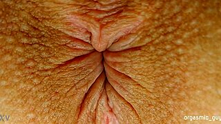 Pulsing anal contractions explode in close-up orgasm