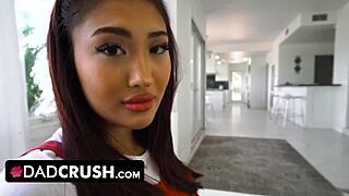 little asian mina luxx begs for thick cock to pop her tight cherry