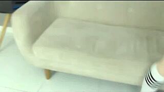 cute colombian nerd teases with big natural tits in lingerie