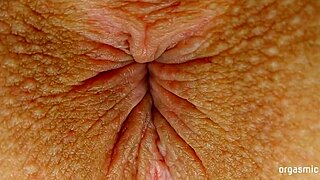 Pulsing anal contractions explode in close-up orgasm