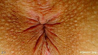 Pulsing anal contractions explode in close-up orgasm