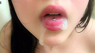 japanese college girl blowjob deepthroat cum in mouth homemade