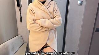 Russian amateur whore begs for cum on tits in heated talk