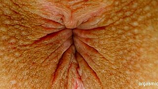 Pulsing anal contractions explode in close-up orgasm