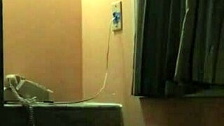 Brunette babe hooks up with black stud in hotel room