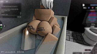 hard bathtub ride turns steamy with eager partner