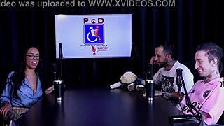 Naughty Alice Vasconcelos slutty interview full of filth on Porn Cast Brazil part 3 sheer red