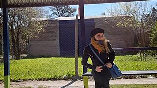 Argentinian latina's first anal casting bent over public street