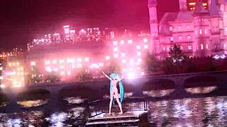 Hatsune miku's huge tits bounce in full nude bunny suit