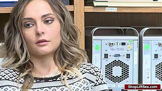 19yo shoplifter deepthroats fingering caught sucks officers big cock