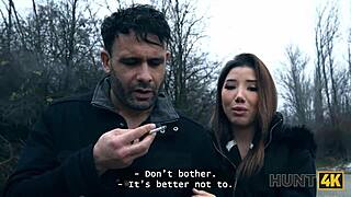 Hunt4k babe picks stranger fuck over street night with boyfriend watching