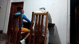 sheikh's friend bangs curvy waitress dirty at restaurant desk