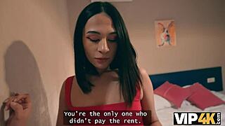 debt slut's shaved tight pussy and asshole pay off with hardcore anal fucking