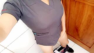 mature latina office cleaner with big ass makes homemade porn pussy fuck while boss away