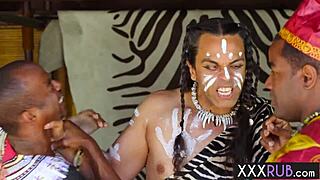 Hey babes, these black cocks stretch you in lingerie group fun.