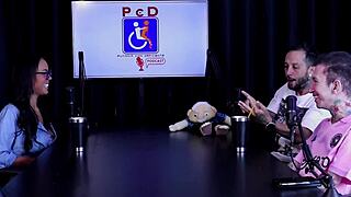 Naughty Alice Vasconcelos slutty interview full of filth on Porn Cast Brazil part 3 sheer red