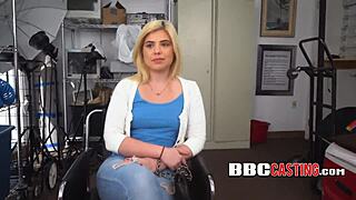 blonde chubby teen bends over for best doggystyle blowjob.