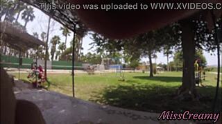 Naked park flashing groping huge cock publicly