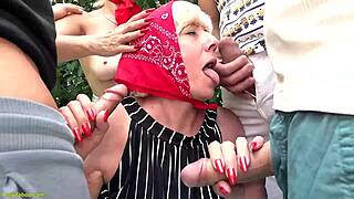 wild public granny anal orgy with young cocks destroying all holes rough