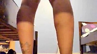 ebony milf's teasing strip and preview glimpse