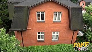 Brunette Backpacker Babe Sucks Cock in Car Then Fucked Hostel