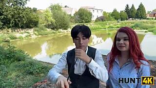 hunt4k: redhead whore flashes natural tits cheating publicly 😈